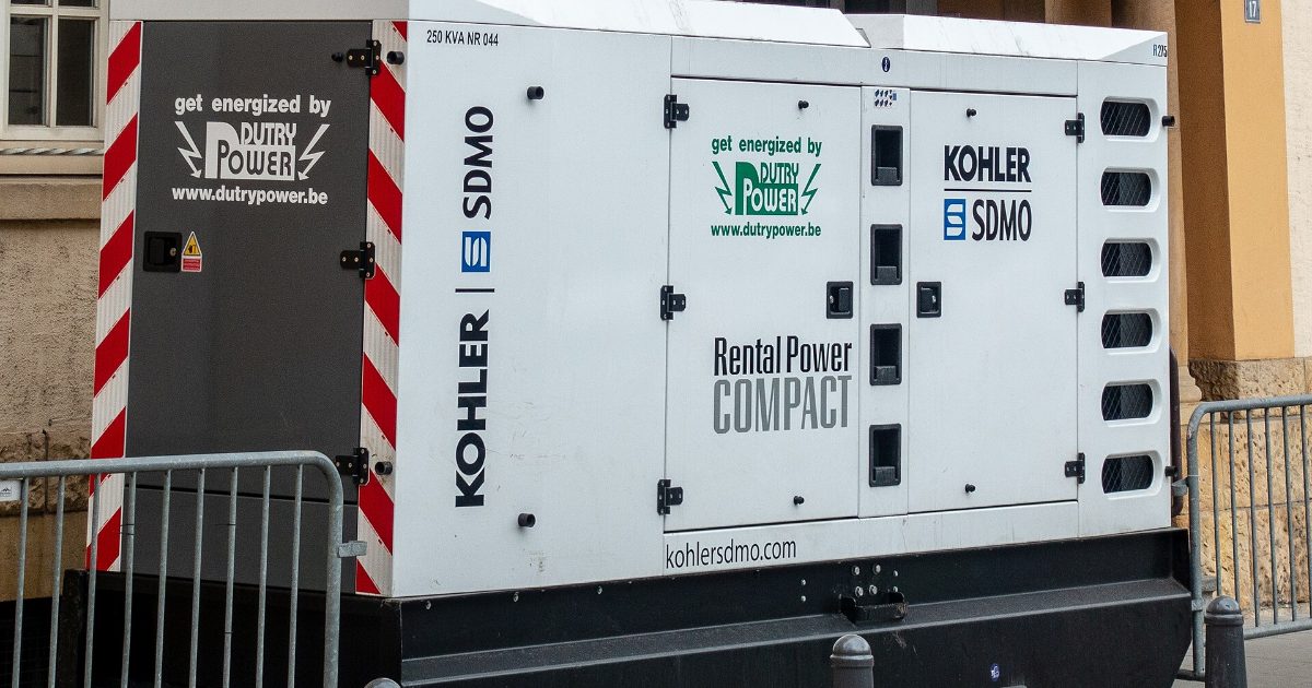 Standby generator installed outdoors that runs a weekly self-test