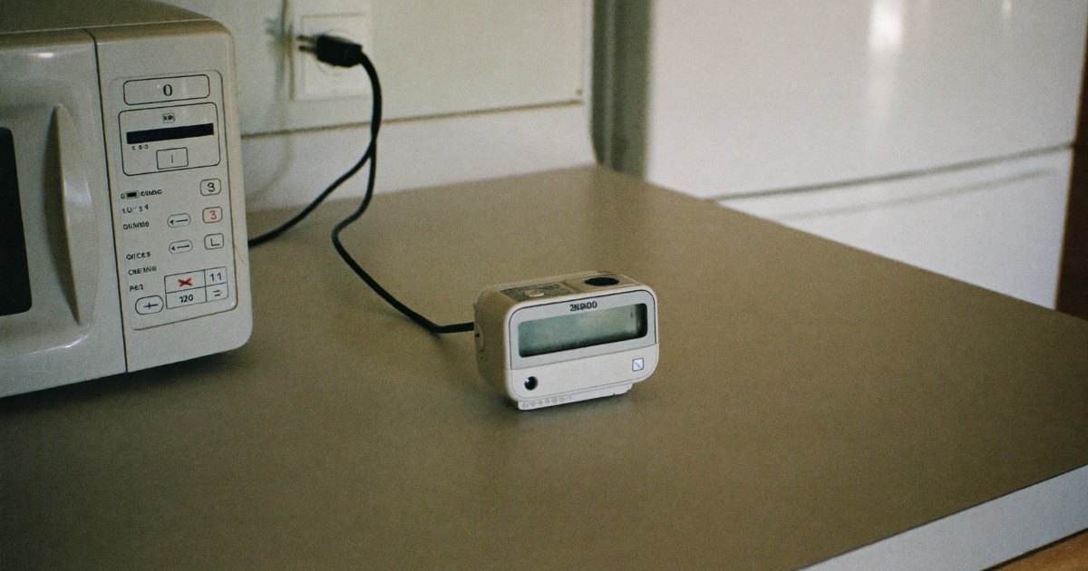 Plug-in electricity usage meter measuring a kitchen appliance